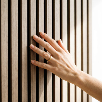 Wooden Acoustic Wall Panels - 120 x 60cm - Walnut/Black - Pack of 2