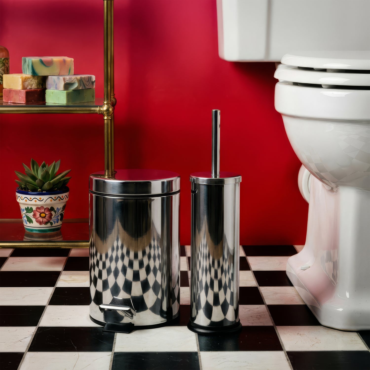3L Chrome Round Stainless Steel Bathroom Pedal Bin