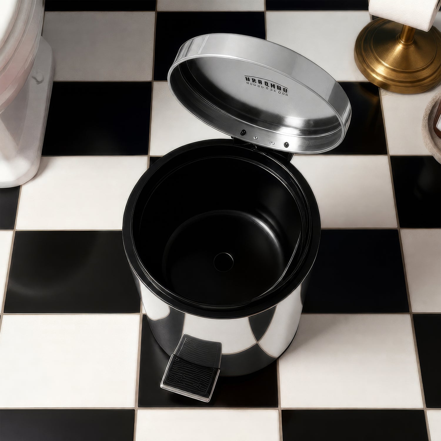 3L Chrome Round Stainless Steel Bathroom Pedal Bin