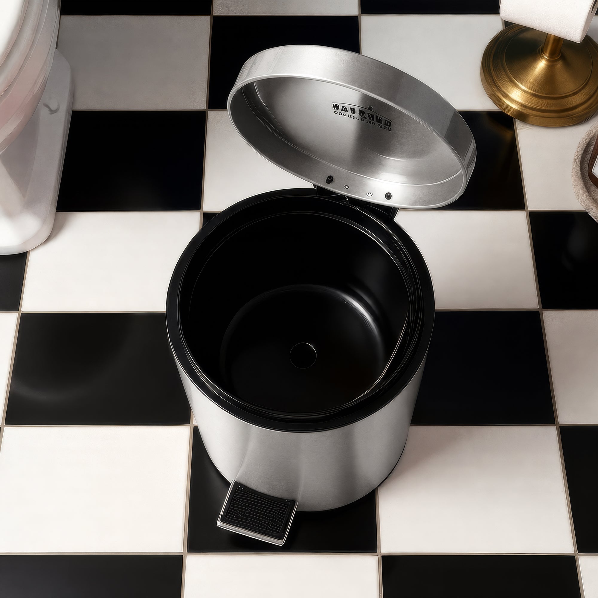 3L Round Brushed Stainless Steel Bathroom Pedal Bin