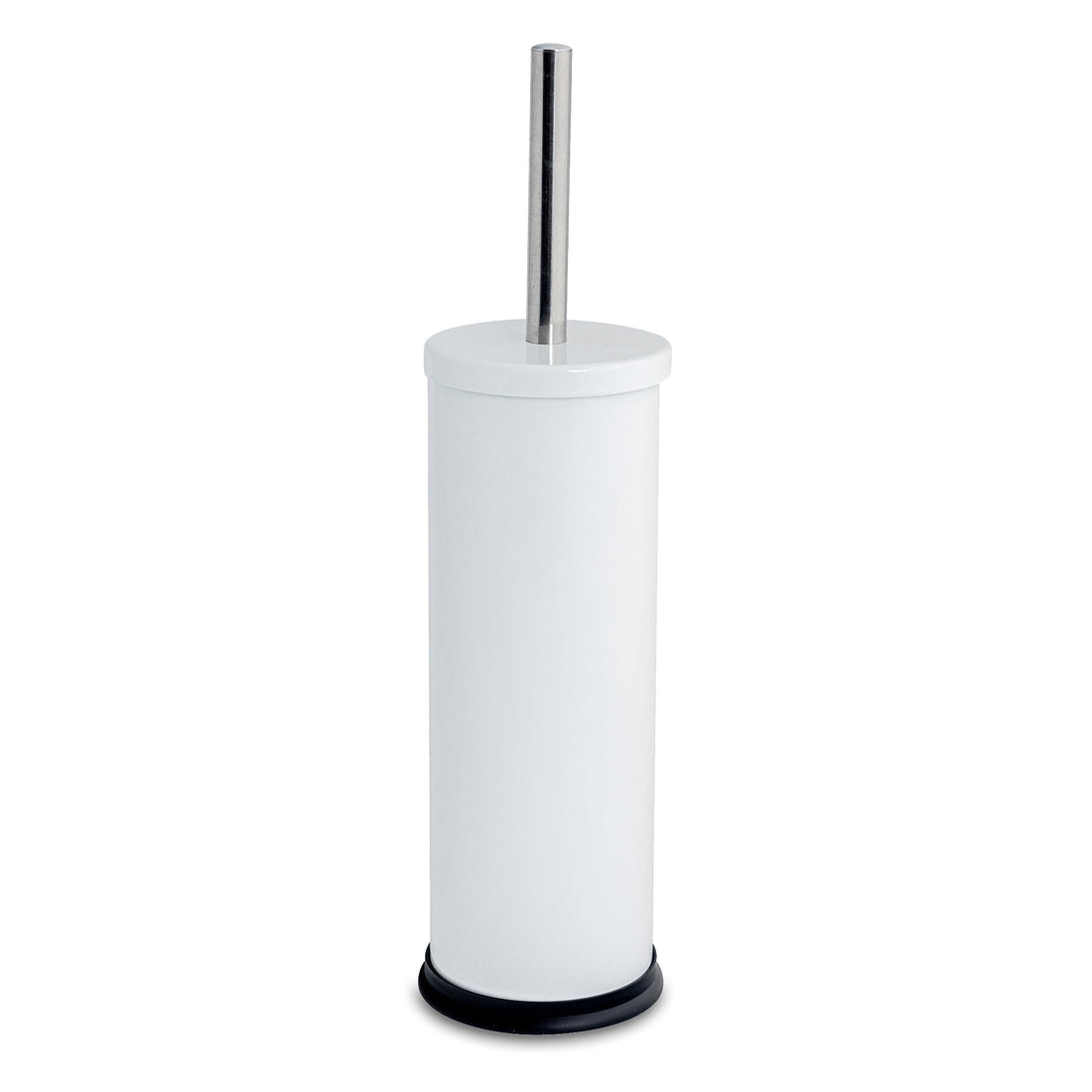 White Round Stainless Steel Toilet Brush &amp; Holder