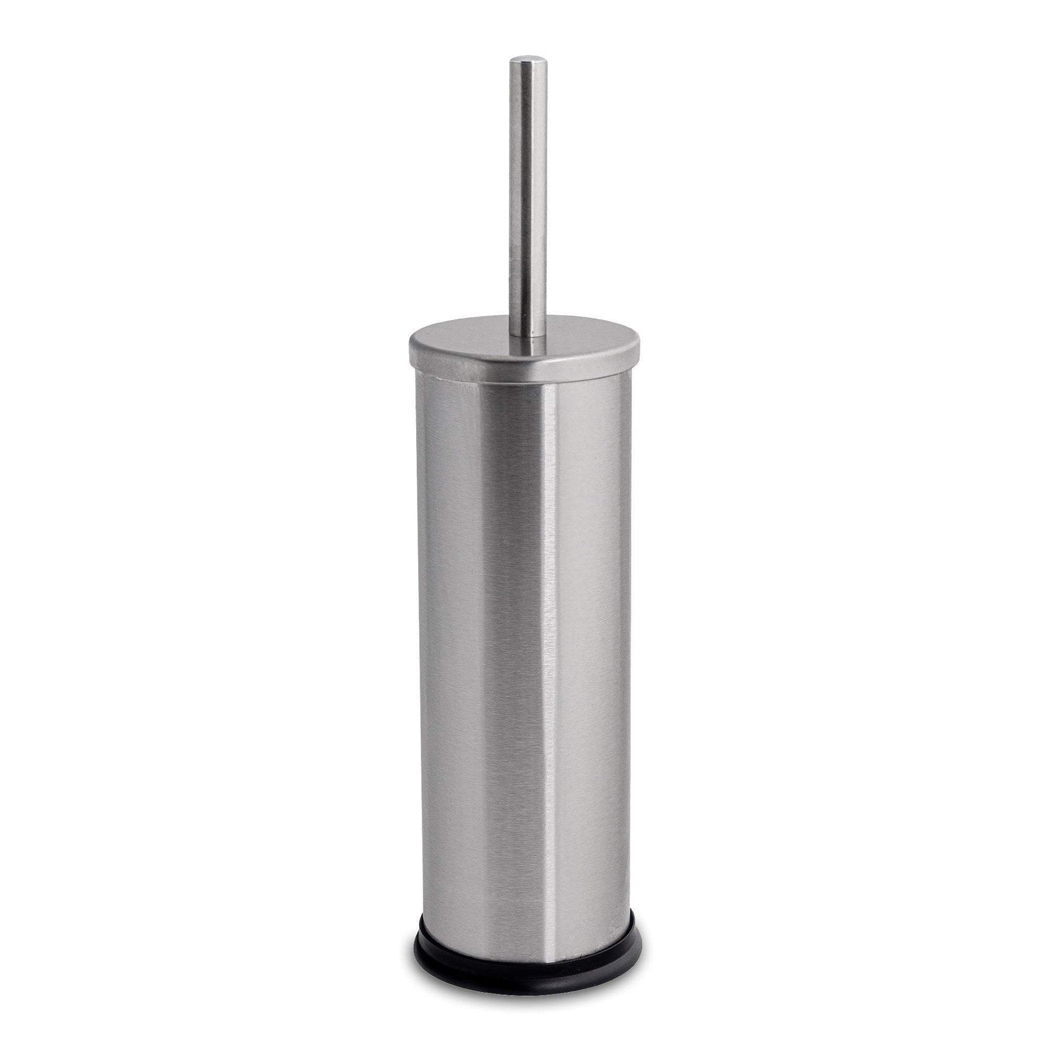 Round Brushed Stainless Steel Toilet Brush &amp; Holder