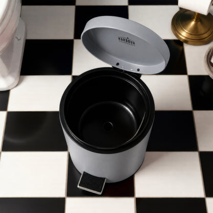 3L Grey Round Stainless Steel Bathroom Pedal Bin