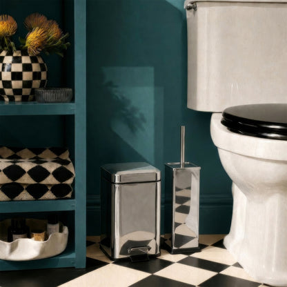3L Chrome Square Bathroom Pedal Bin