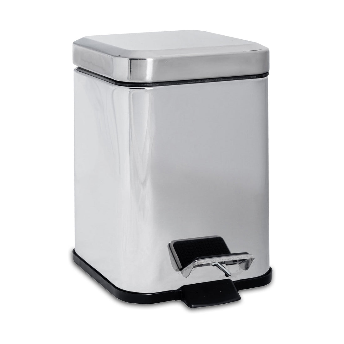 3L Chrome Square Bathroom Pedal Bin