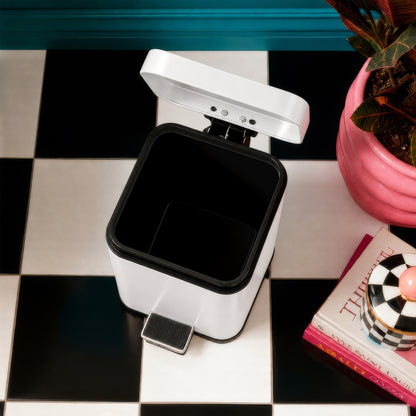 White Square Toilet Brush &amp; Bin Set
