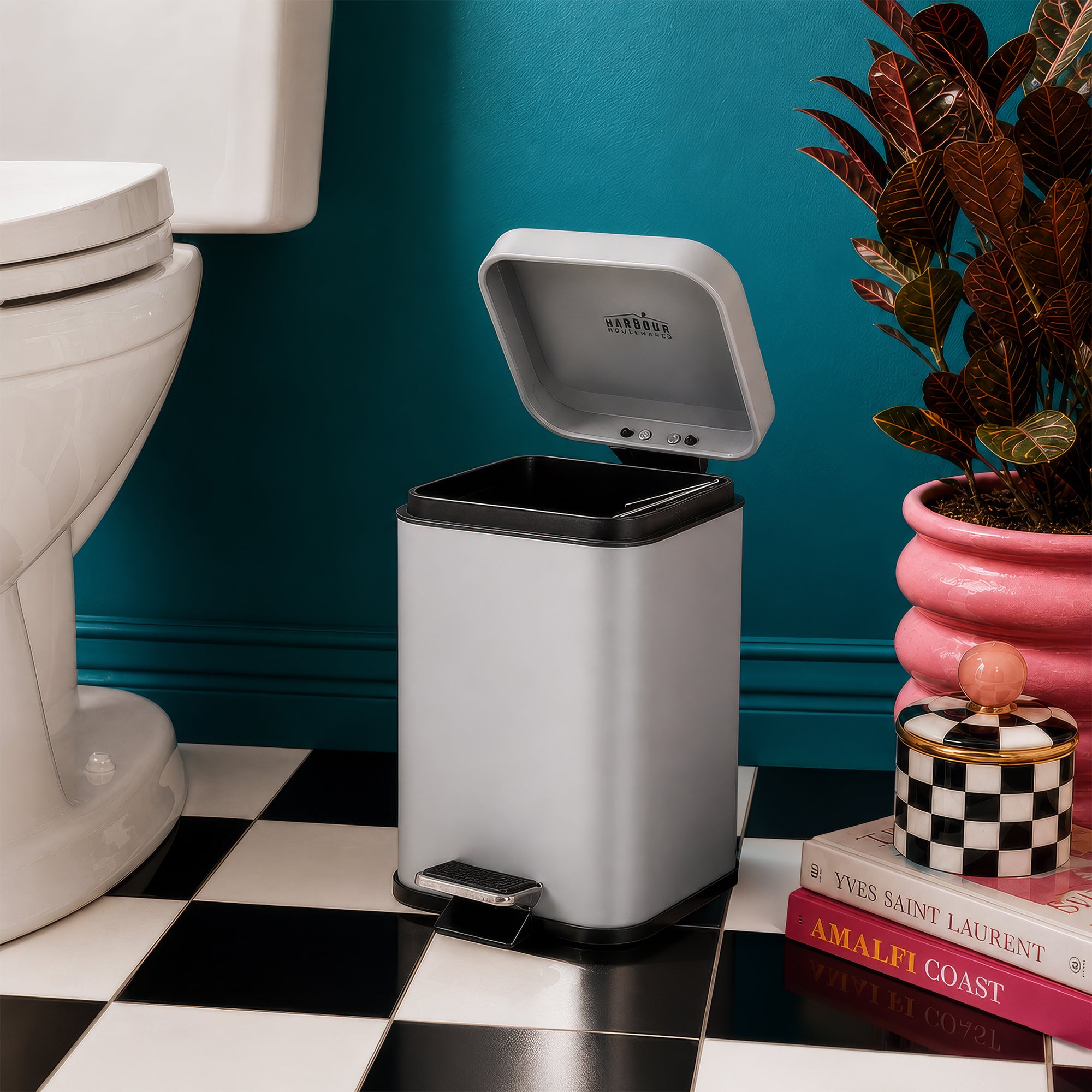 3L Matt Grey Square Bathroom Pedal Bin