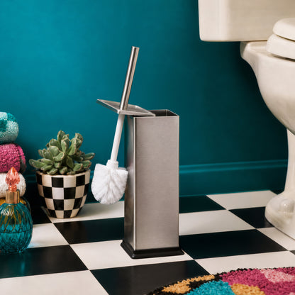 Brushed Steel Square Toilet Brush