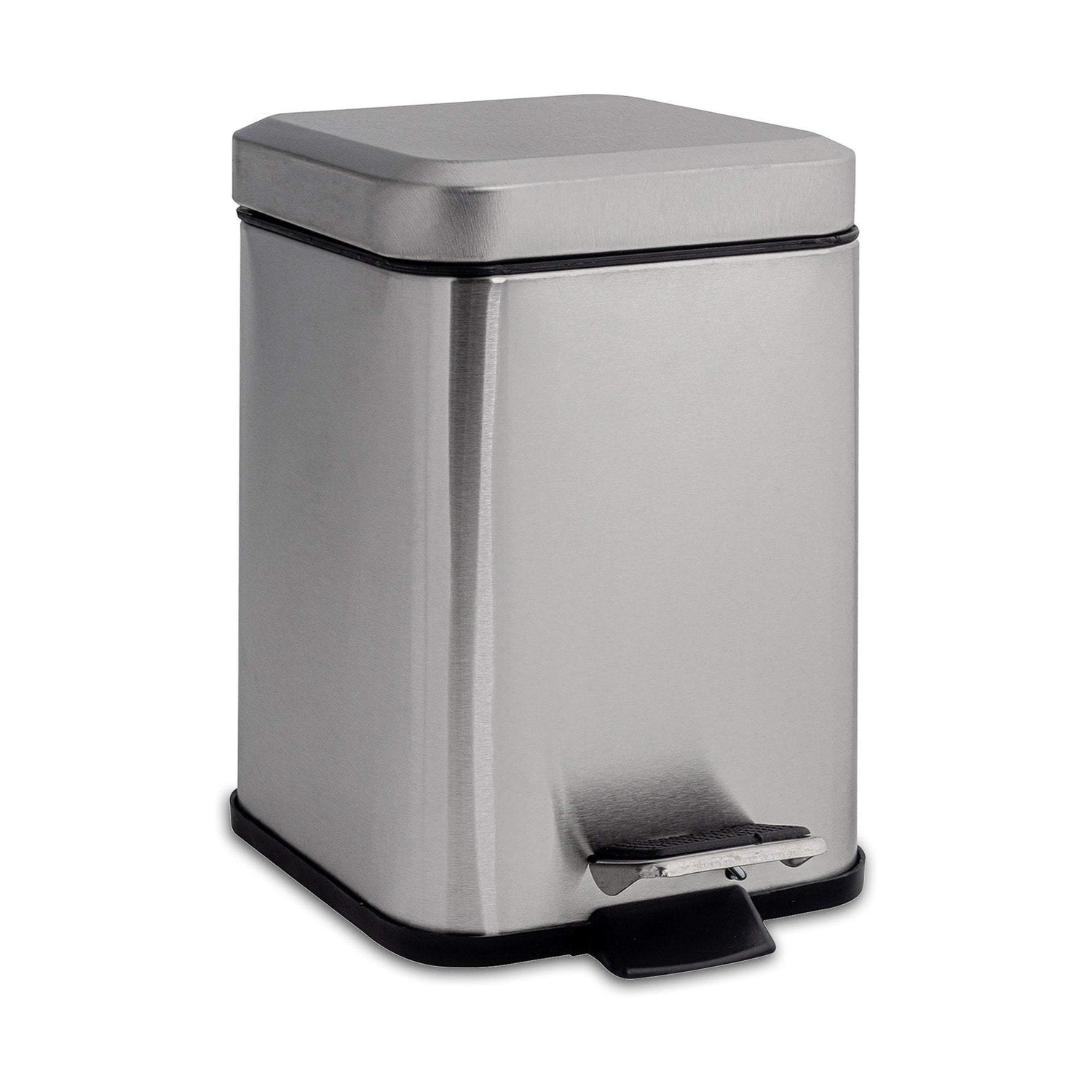 3L Brushed Steel Square Bathroom Pedal Bin
