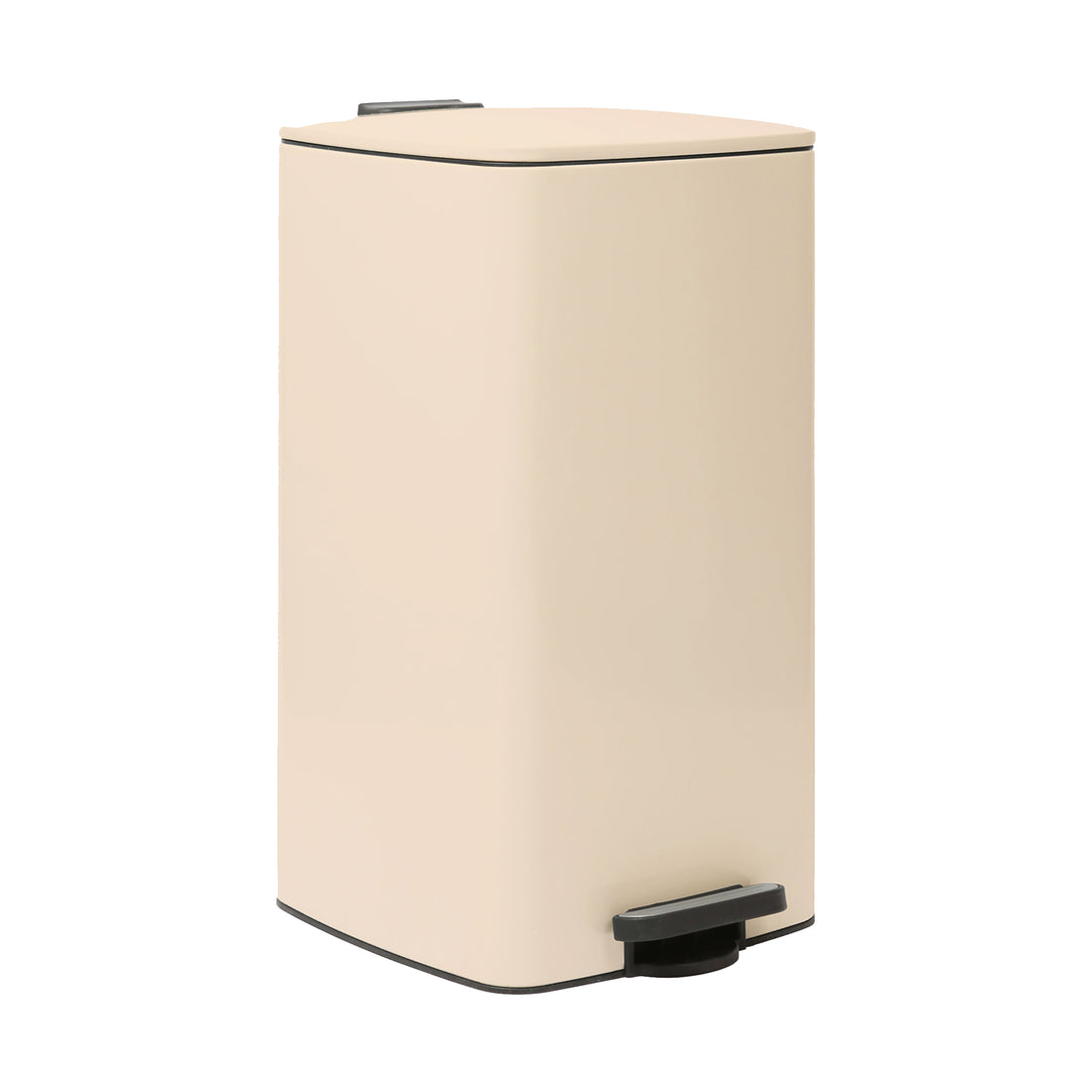 30L Square Beige Stainless Steel Kitchen Pedal Bin