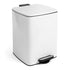 20L Square Stainless Steel Kitchen Pedal Bin - White
