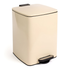 20L Square Stainless Steel Kitchen Pedal Bin - Beige