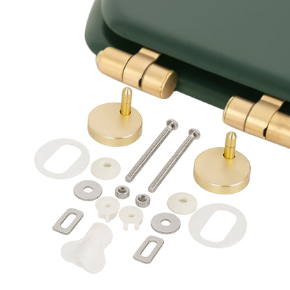 Wooden Soft Close Toilet Seat - Green/Gold