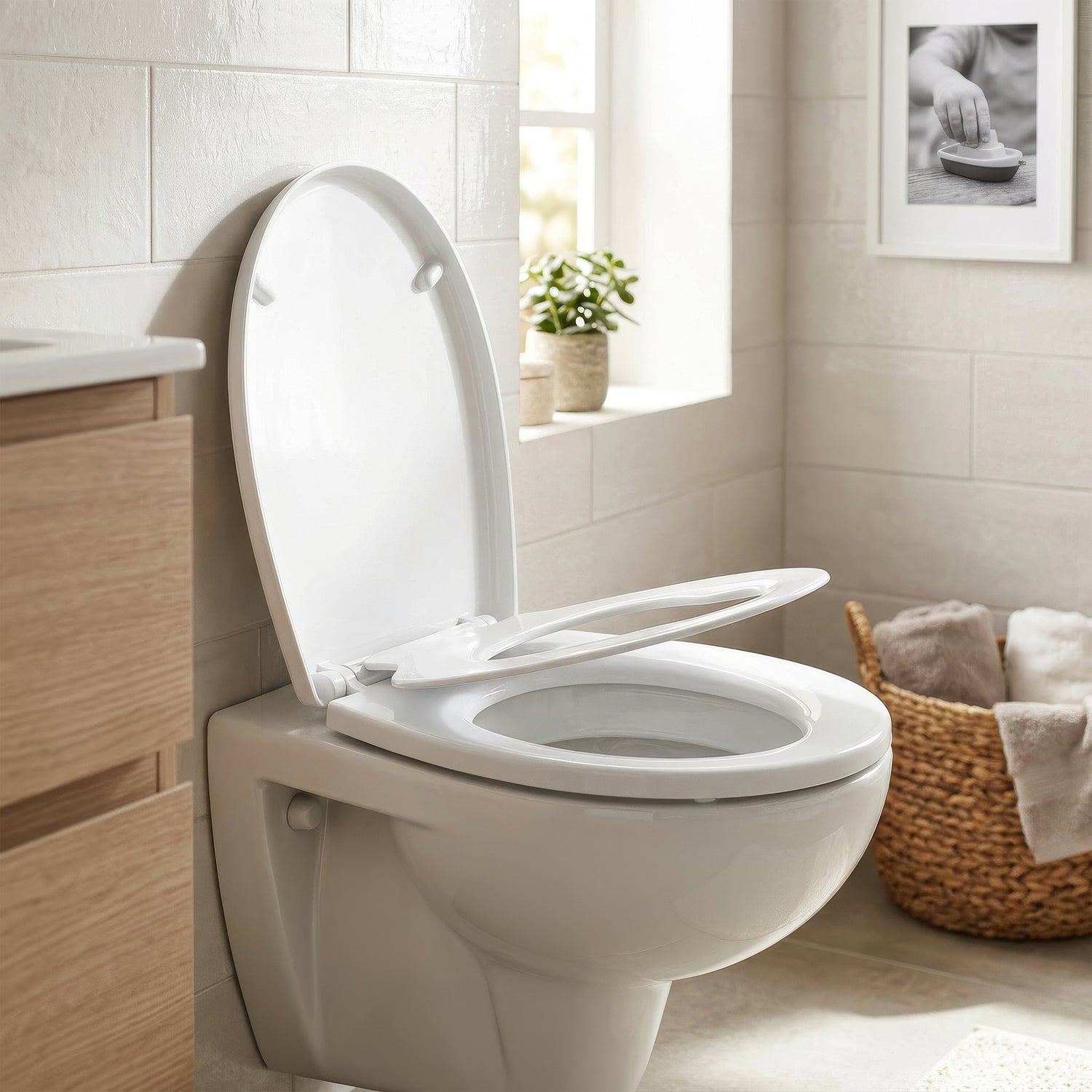Plastic Soft Close Family Toilet Seat - White