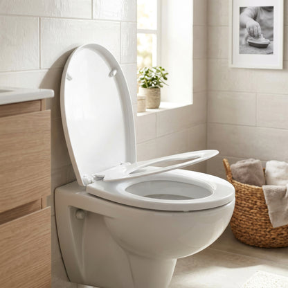 Plastic Soft Close Family Toilet Seat - White