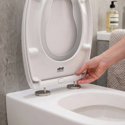 Plastic Soft Close Family Toilet Seat - White
