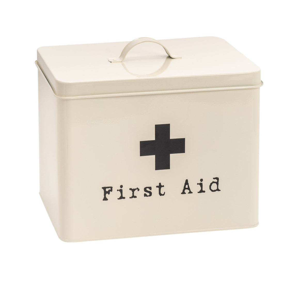 Large Cream Vintage First Aid Tin