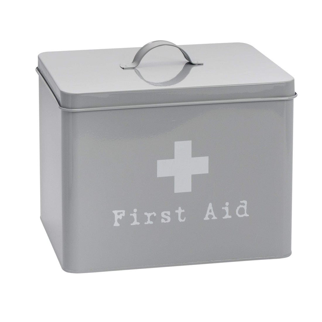 Large Grey Vintage First Aid Tin