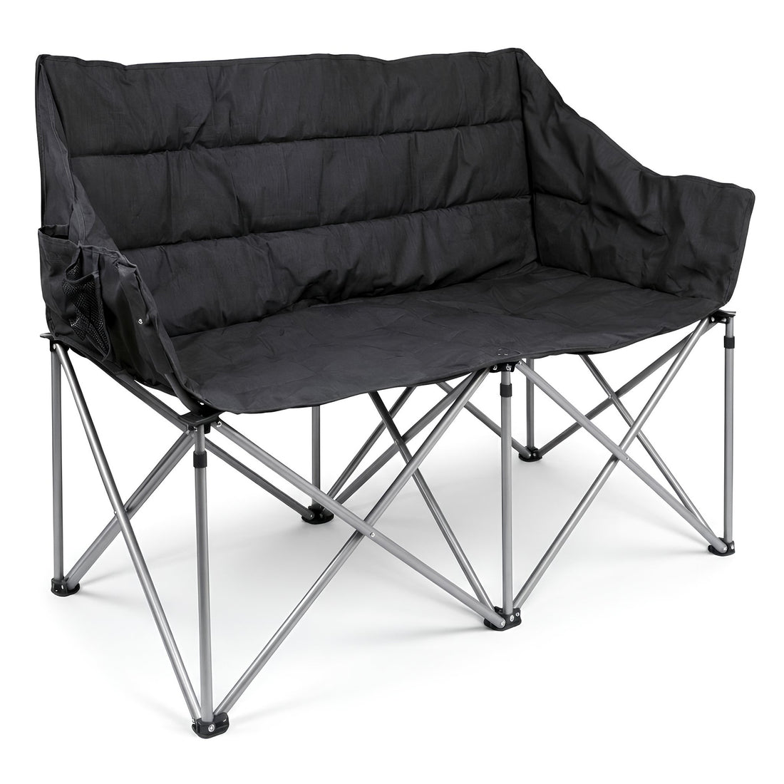Padded Folding Double Camping Chair - Black