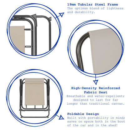 Grey Folding Metal Beach Chair