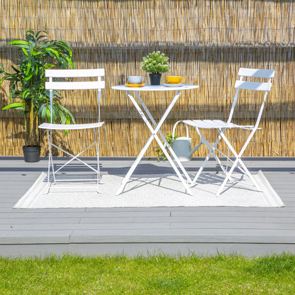 White Two-Seater Round Bistro Set
