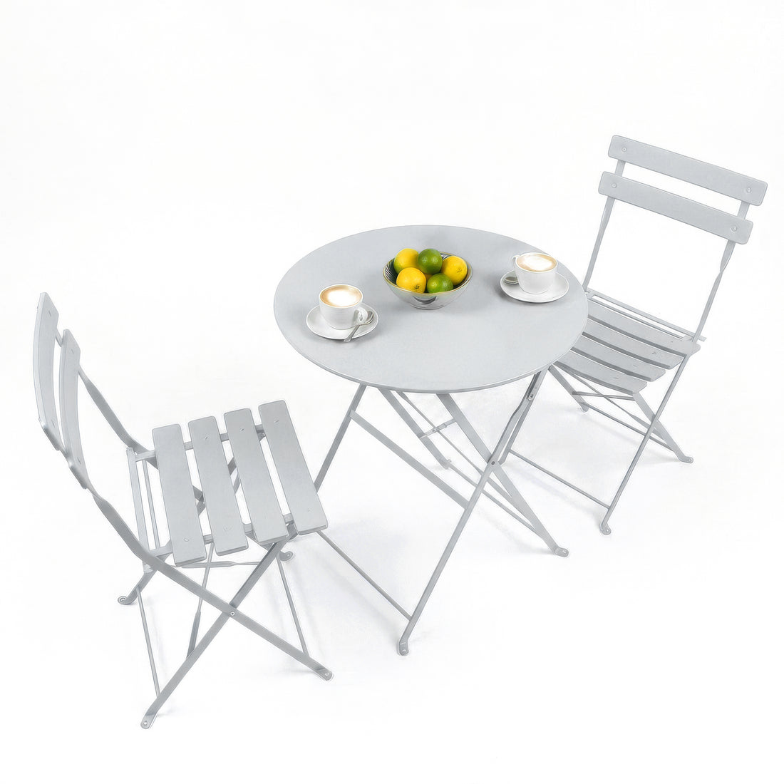 White Two-Seater Round Bistro Set