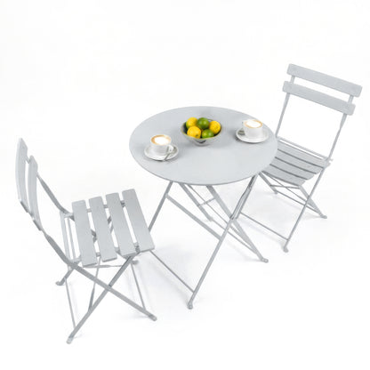 White Two-Seater Round Bistro Set