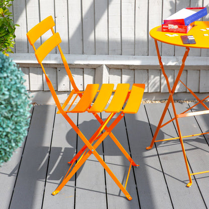 Orange Two-Seater Round Bistro Set