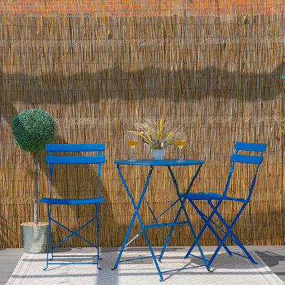 Navy Two-Seater Round Bistro Set