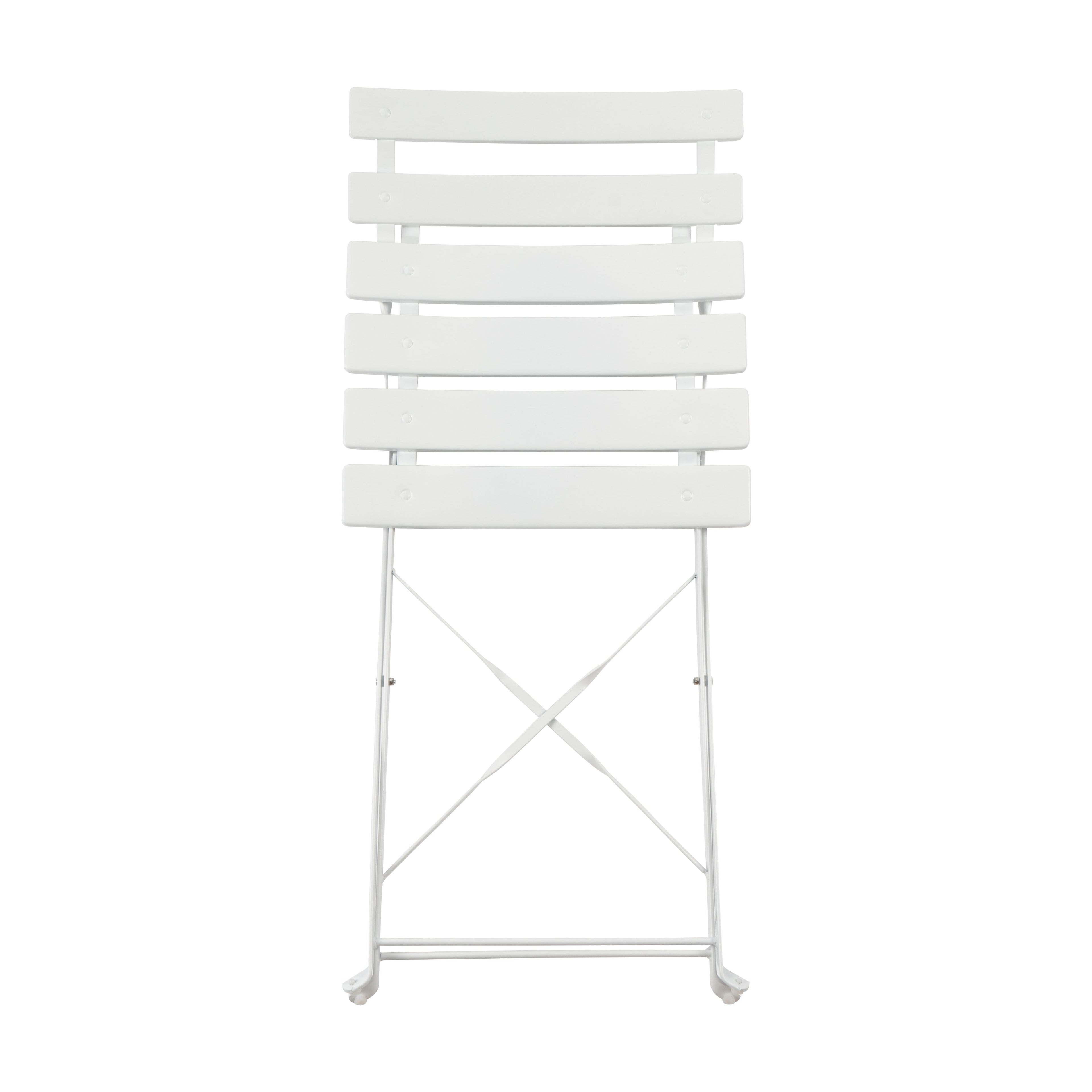 White Two-Seater Round Bistro Set