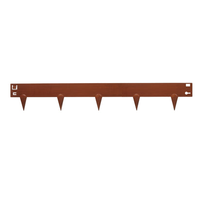 5pc Brown Steel Lawn Edging Set - 5m x 8cm