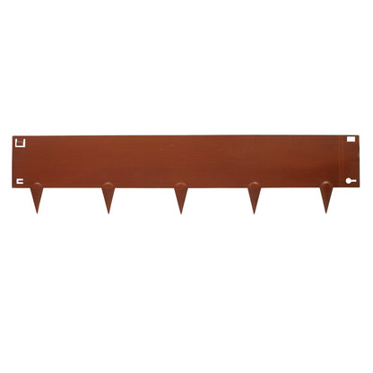 5pc Brown Steel Lawn Edging Set - 5m x 16cm