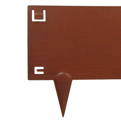5pc Brown Steel Lawn Edging Set - 5m x 16cm