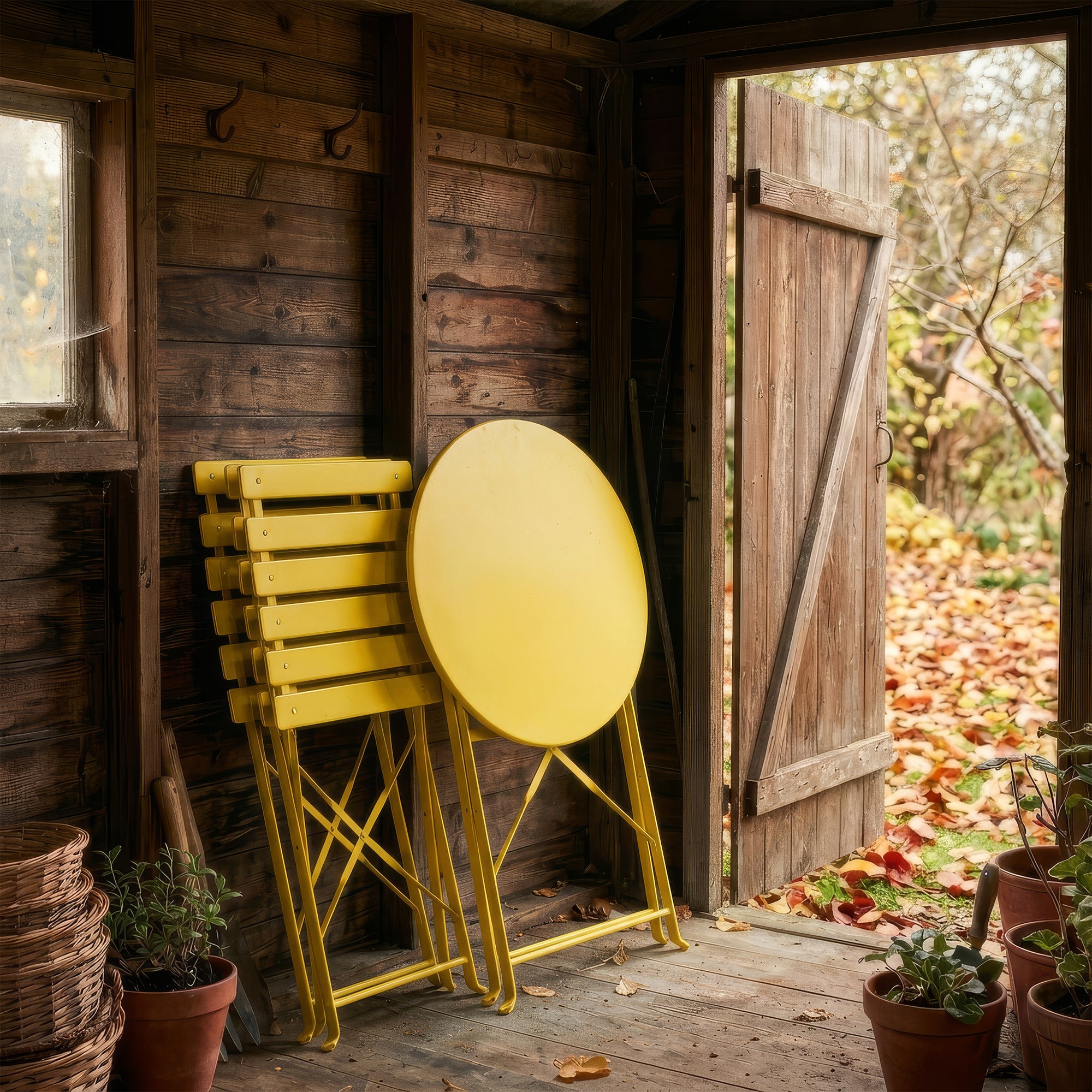 Yellow Two-Seater Round Bistro Set