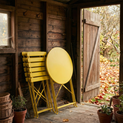 Yellow Two-Seater Round Bistro Set