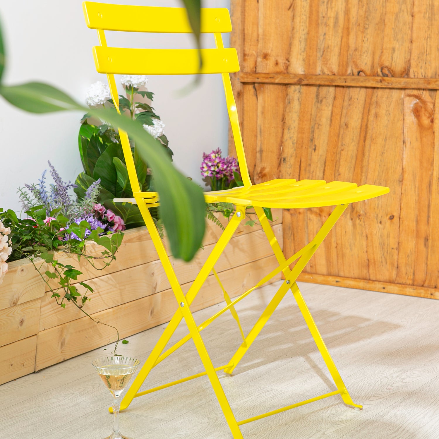 Yellow Two-Seater Round Bistro Set