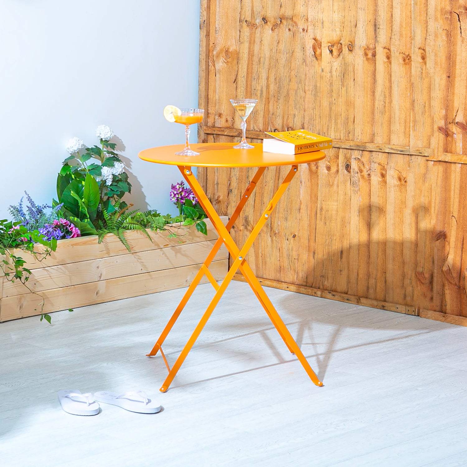Orange Two-Seater Round Bistro Set
