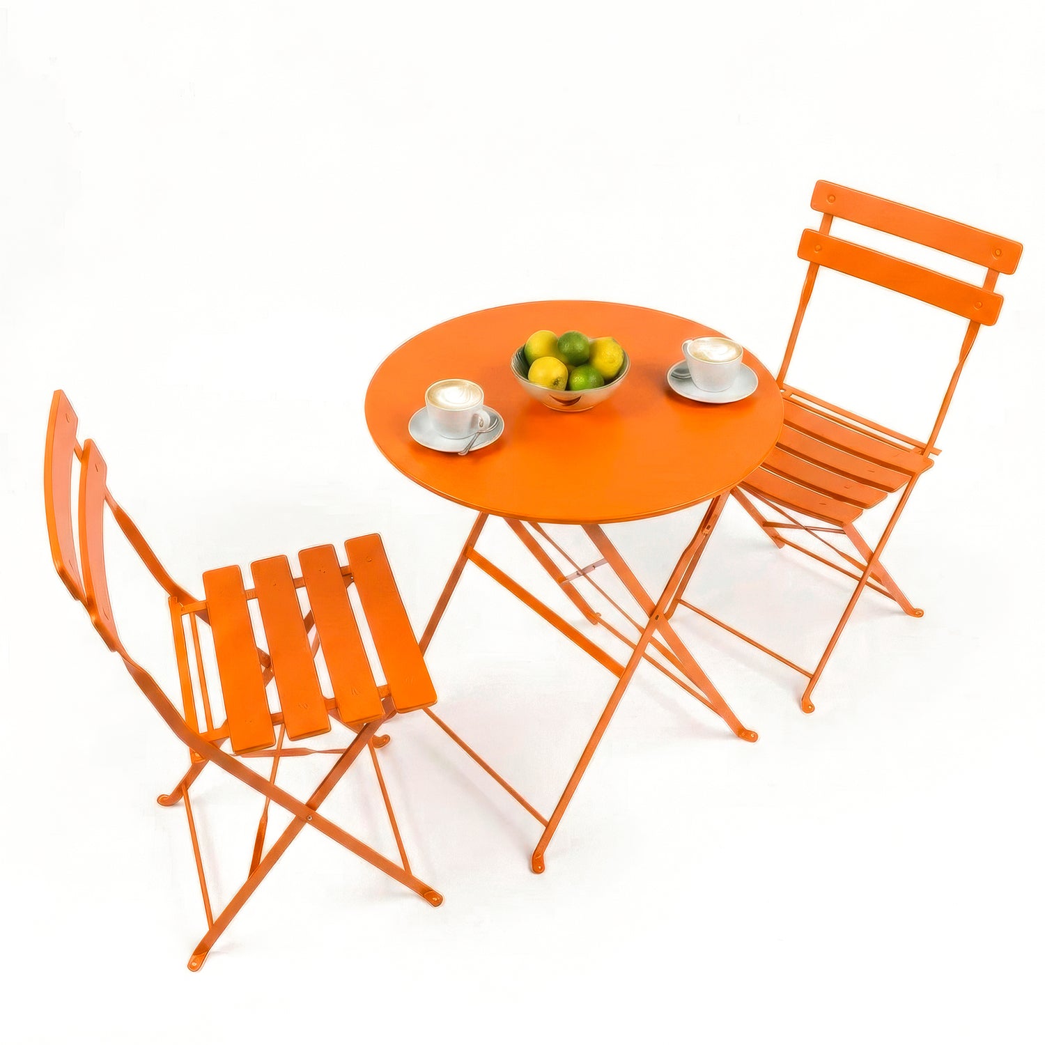 Orange Two-Seater Round Bistro Set