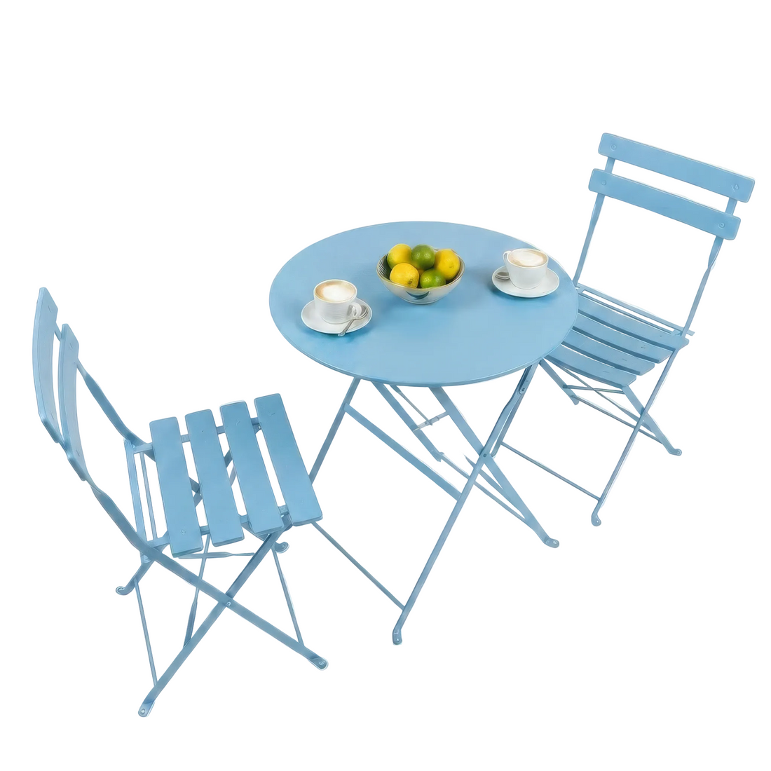 Light Blue Two-Seater Round Bistro Set