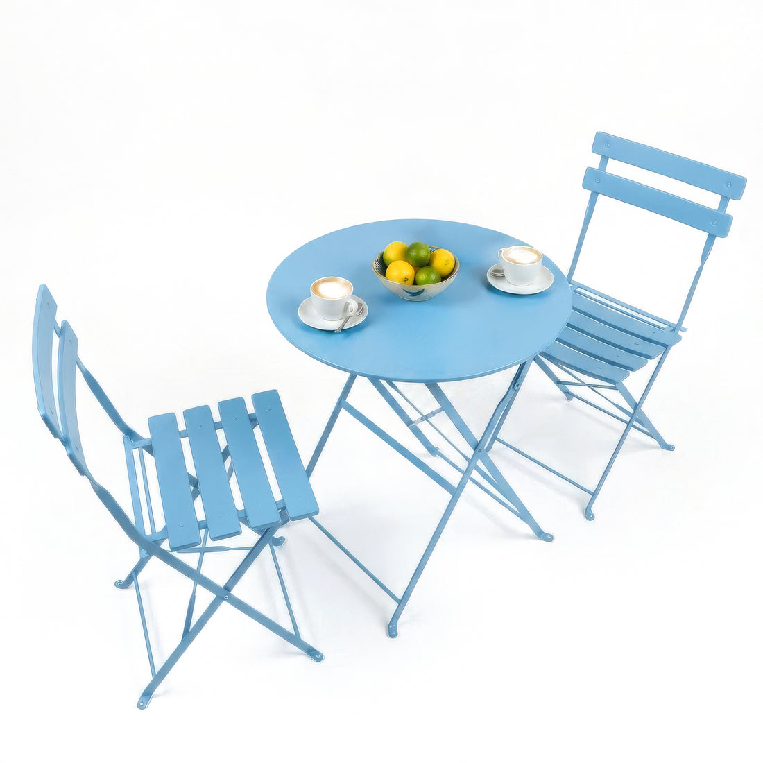 Light Blue Two-Seater Round Bistro Set