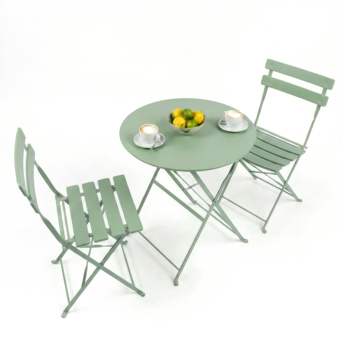 Sage Green Two-Seater Round Bistro Set
