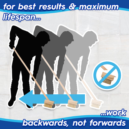 Wooden Long Handle Weed Brush - 120cm