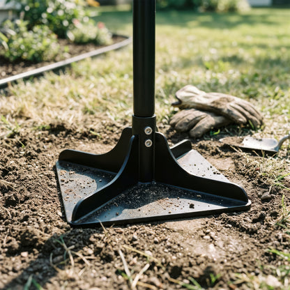 20cm Ground Tamper with 1.22M Handle - Black