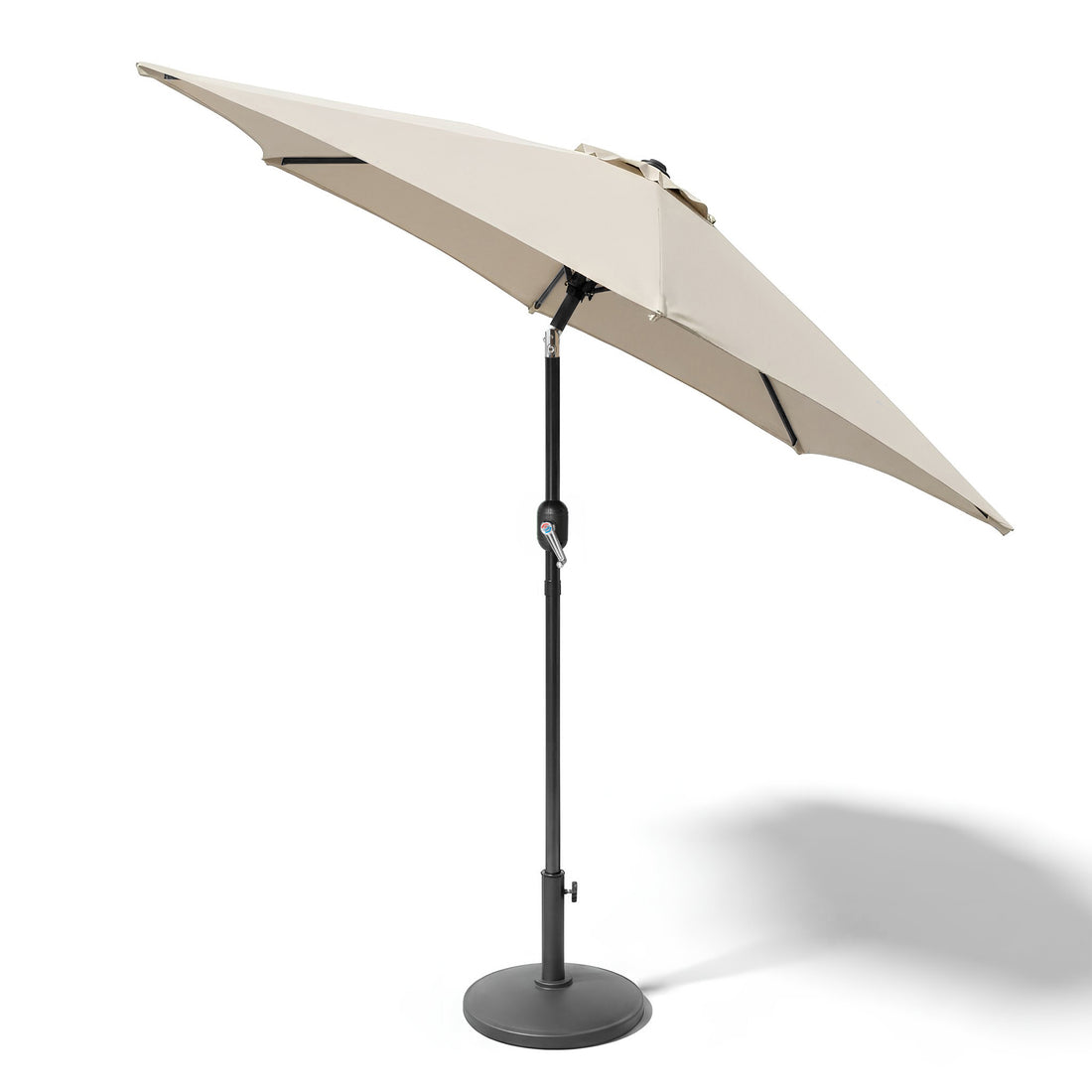 2.3M Tilting Garden Parasol and Base Set - Natural