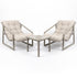 3 Piece Padded Patio Bistro Set - Beige