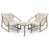 3 Piece Padded Patio Bistro Set - Beige
