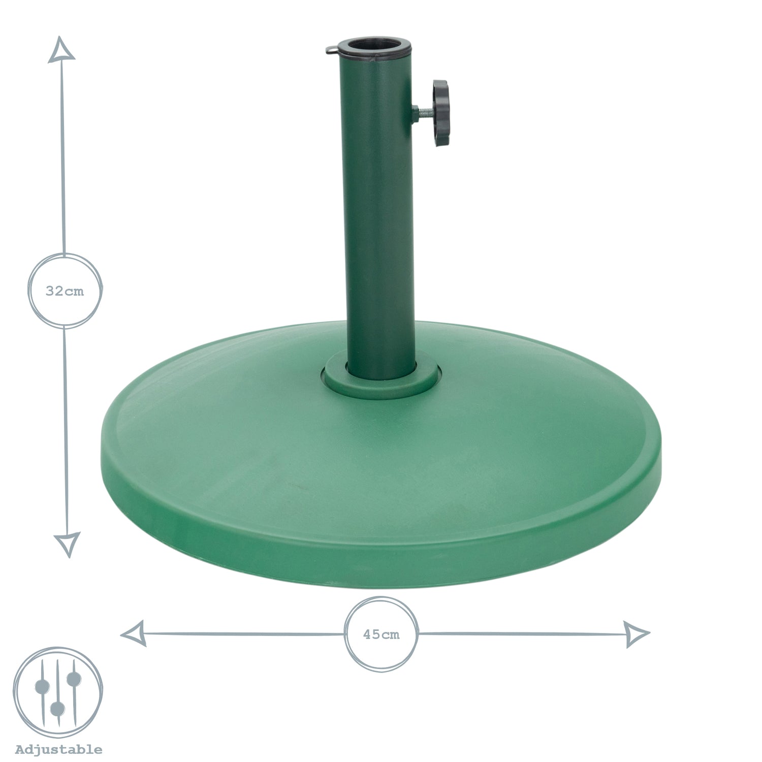12kg Black Concrete Garden Parasol Base