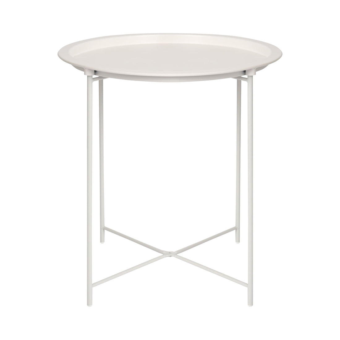 White Round Steel Tray Table