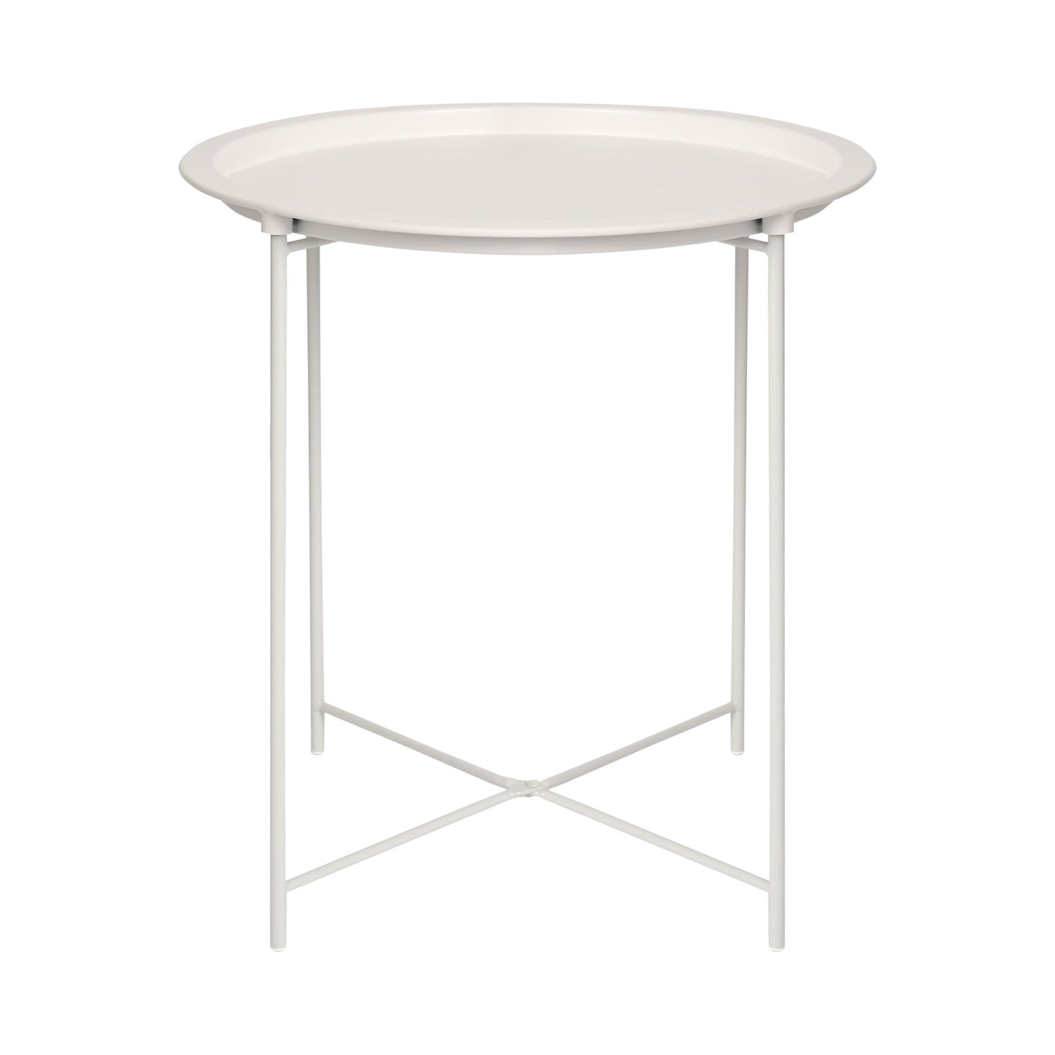 White Round Steel Tray Table