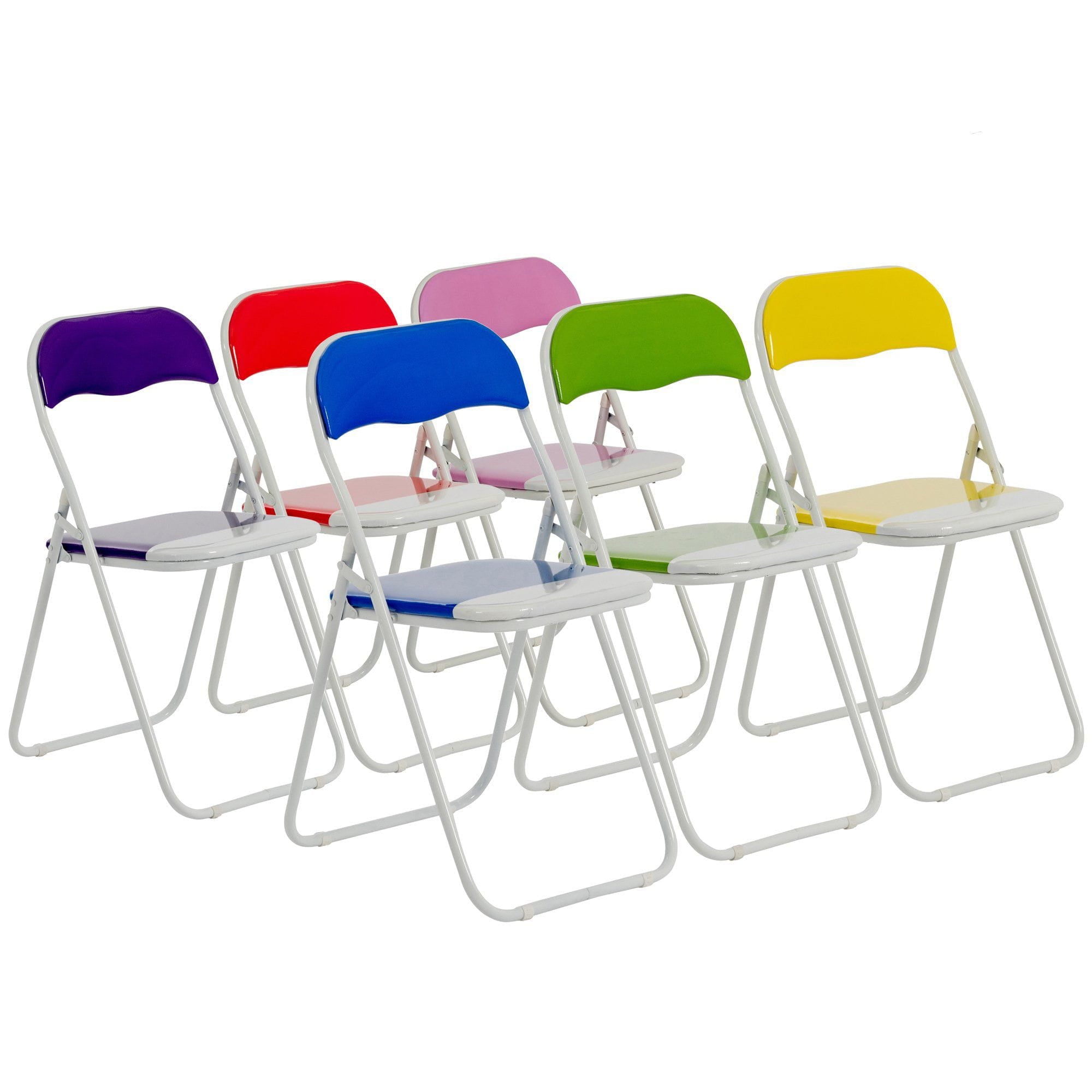 Multicolour Wave Padded Folding Chairs - Pack of Six